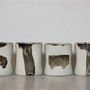 Mugs - Porcelain square coffee cup - BLEU TERRE