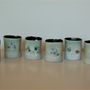 Mugs - Porcelain square coffee cup - BLEU TERRE
