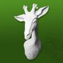 Other wall decoration - White giraffe trophy in papier-mâché - Sculpture - “ELISABETH” - MARIE TALALAEFF