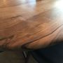 Dining Tables - Oval Walnut Table with Black Waxed Steel Legs - JONATHAN FIELD