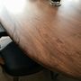 Dining Tables - Oval Walnut Table with Black Waxed Steel Legs - JONATHAN FIELD