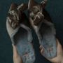 Shoes - Mules with a baw and natural merino fur - RXBSHOES