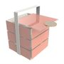 Caskets and boxes - Small Square Picnic Basket, pink - MYGLASSSTUDIO
