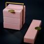 Caskets and boxes - Small Square Picnic Basket, pink - MYGLASSSTUDIO