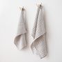 Bath towels - Huckaback Linen Bath & Hand Towels, Prewashed, Striped - LINENME