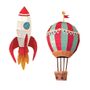 Other wall decoration - Paper Decorations - Easy Peasy Trophy Rocket and Hot Air Balloon - AGENT PAPER