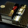 Caskets and boxes - Long Rectangle Bento Box, black and gold - MYGLASSSTUDIO