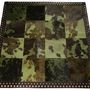 Contemporary carpets - Khaki Norman Cowhide Rug with Plain Chocolate - TERGUS