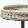 Autres tables  - MATISSE TABLE D'APPOINT EN CUIR ET ROTIN - PIGMENT FRANCE BY GIOBAGNARA