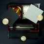 Caskets and boxes - Small Square Bento Box, Black and Red - MYGLASSSTUDIO