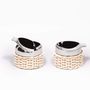 Gifts - TOLEDO LEATHER & RATTAN ASHTRAY - PIGMENT FRANCE BY GIOBAGNARA