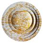 Formal plates - The gold Magma dinnerware set in Limoges porcelain  - NON SANS RAISON PORCELAINE DE LIMOGES