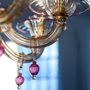 Hanging lights - VESPUCCI Murano Glass Chandelier - PIUMATI MURANO GLASS LIGHTING