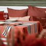 Linge de table textile - Nappe Ainhoa Fronton Terracotta en satin de coton (différentes tailles disponibles) - LA MAISON JEAN-VIER