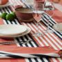 Linge de table textile - Nappe Ainhoa Fronton Terracotta en satin de coton (différentes tailles disponibles) - LA MAISON JEAN-VIER