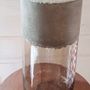 Vases - Glass and concrete vase, brown bubble glass - DESIGN DE MATIÈRE