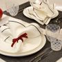 Table linen - American placemat white and black - 4 pieces - 100% Organic - MYDO.WORLD