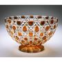 Design objects - Cut Crystal Cup - Amber Diamond Bowl/ Onyx Base - CRISTAL BENITO