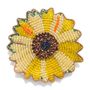 Gifts - Sunflower 2 hand embroidered beaded brooche - HELLEN VAN BERKEL HEARTMADE PRINTS