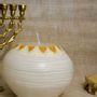Decorative objects - CANDLE BALL SWAZIPOT LEAVES BEIGE AND WHITE - KANDHELA