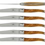 Cadeaux - Couteaux de table en bois précieux, coffret de 6 : Olivier, Genévrier, Ebène ou Thuya. - FORGE DE LAGUIOLE