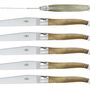 Gifts - Table knives, high polished finish with light or dark Horn handle, set of 6 - FORGE DE LAGUIOLE