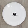 Everyday plates - Flat plate design schuss in the mountain - diameter 19 cm - CRÉATIONS LÉONIE'S FRANCE