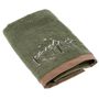 Bath towels - Stars & Ski Bath Towel with Avocado Mountain Design 140x70cm  - CRÉATIONS LÉONIE'S FRANCE
