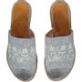 Homewear - CAFTAN AZRA HANDPRINTED HANDMADE LINEN HOMEWEAR SET LEATHER SHOE SLIPPER - LALAY