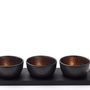 Platter and bowls - Cabaret set 4 pcs. Black/Bronze - BITZ