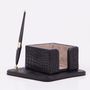 Office sets - BLACK ADAN LEATHER DESK SET - GLADYS