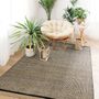 Tapis - TAPIS JUTE COTON - Tapis tissé en jute et coton noir et naturel 120x170  - ALECTO