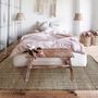 Tapis - TAPIS JUTE COTON - Tapis tissé en jute et coton noir et naturel 190x290 - ALECTO