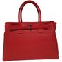 Leather goods - red leather bag with shoulder strap, produced and designed in Italy - L'OFFICIEL SRL