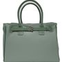 Leather goods - green leather bag with shoulder strap, produced and designed in Italy - L'OFFICIEL SRL
