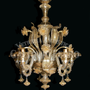 Hanging lights - Rezzonico chandelier gold crystal Murano glass, gold leaf 24kt decors - GALLIANO FERRO