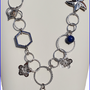 Bijoux - COLLIER PLAQUÉ RHODIUM AVEC CŒUR CENTRAL BLEU - L'OFFICIEL SRL