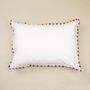 Decorative objects - White cotton bed linen with pompons - MIA ZIA