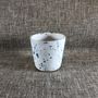 Mugs - Blue speckled white stoneware coffee cup - LES POTERIES DE SWANE
