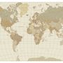 Poster - Map of the political world with sepia colors  - CARTOGRAFICA VISCEGLIA