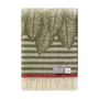 Throw blankets - Mossy Green Stripe Fern Pure Wool Throw - 130 x 190 cm - J.J. TEXTILE LTD