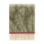 Throw blankets - Mossy Green Stripe Fern Pure Wool Throw - 130 x 190 cm - J.J. TEXTILE LTD