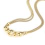 Jewelry - Silver Gold Plated Chain Link Necklace - LINEA ITALIA SRL