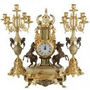 Horloges - art. 412/... Table clocks with candleholder, marble and bronze  - OLYMPUS BRASS
