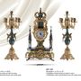 Horloges - art. 412/... Table clocks with candleholder, marble and bronze  - OLYMPUS BRASS