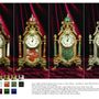 Clocks - art. 425/449 table clock with chandlerhoder with marble/porcelain - OLYMPUS BRASS