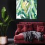 Fabric cushions - “VERTVERT” Limited Edition Painting - L'ATELIER D'ANGES HEUREUX