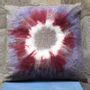 Fabric cushions - Decorative cushion "Sole" with hand-felted design in merino wool and silk on linen fabric.  - ELENA KIHLMAN