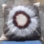 Fabric cushions - Decorative cushion "Sole" with hand-felted design in merino wool and silk on linen fabric.  - ELENA KIHLMAN