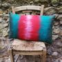 Fabric cushions - Decorative cushion  "Mood"with hand-felted design in merino wool and silk on linen fabric. - ELENA KIHLMAN
